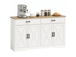 Sideboard Estilo Quinta, 2 Gavetas, 2 Armários, 140 Cm, Branco