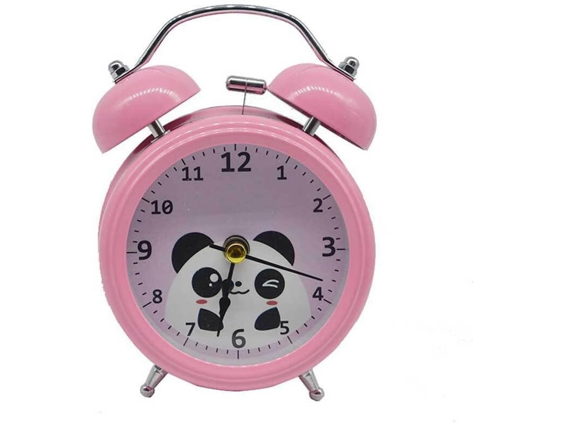 Despertador Com Luz Noturna, Sino Duplo Redondo De Metal, Silencioso, Para Quartos Infantis, Decoração De Cabeceira Para