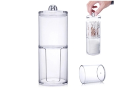 Estojo De Algodão 2 Em 1 De Plástico Para Cotonetes, Organizador De Mesa Para Cosméticos E Unhas. Aquaforge