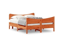 Cama Sem Colchão 160x200 cm Madeira Pinho Maciço Castanho mel MAISON EXCLUSIVE