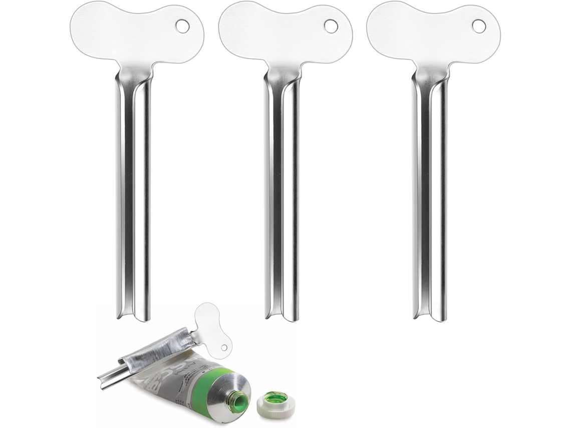 3 Espremedores Tubo Aço Inox, para Pasta Dentes/cremes/tintas ZYBLSSBB