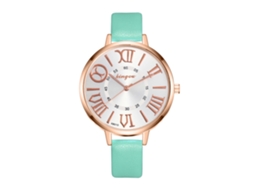 Relógio Analogico Feminino Simples Pulseira de Couro Pu Quartzo Zhoulianfa (mint)