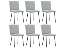 Vidaxl Cadeiras De Jantar 6 Pcs Veludo Cinzento-claro
