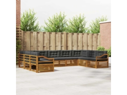 Vidaxl Conjunto De Sofás Para Exterior 9 Unid. Natural E Antracite