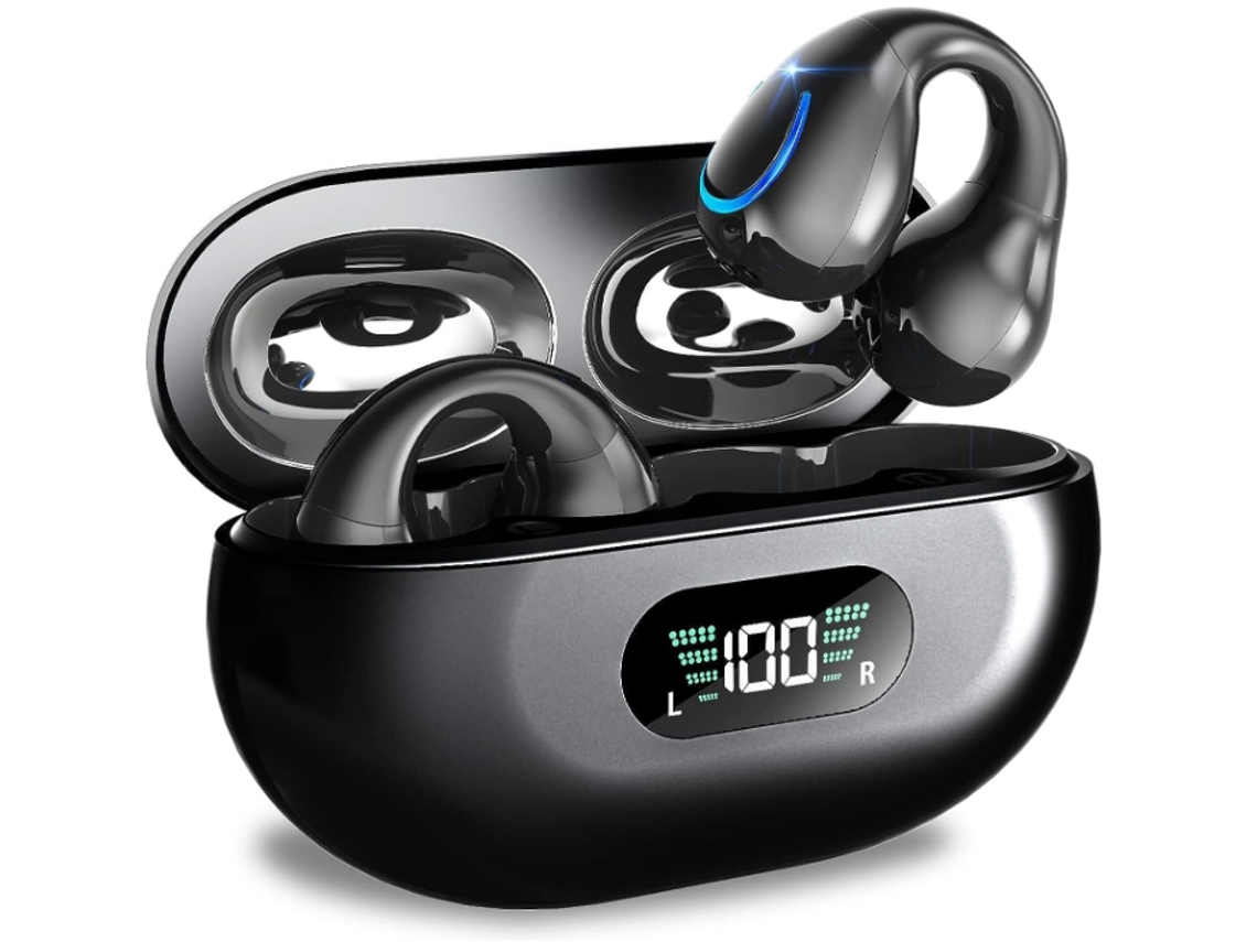 Fones Sem Fio Bluetooth 50h Reprodução, Bluetooth 5.3, Aumento de Graves 85%, IPX7, USB-C Preto JIAPEI