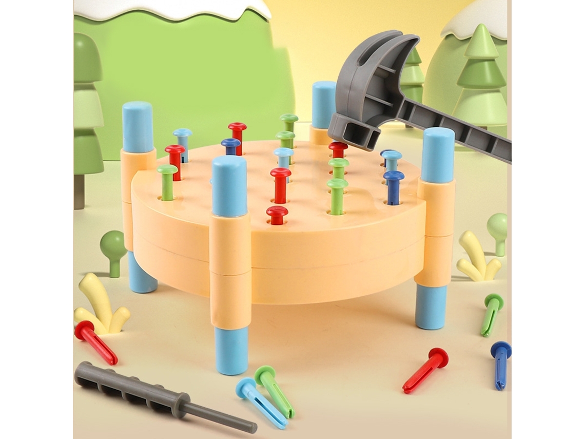 Brinquedo Montessori Divertido Para Crianças: Martelo E Prego Desenvolver Habilidades Motoras Finas Sensoriais. Ideal Crianças Com Autismo.