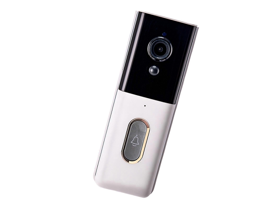 Campainha De Vídeo Sem Fio Inteligente Com Visibilidade Noturna, Detecção De Movimento E Alertas Em Tempo Real Para Maior Segurança. Branca.