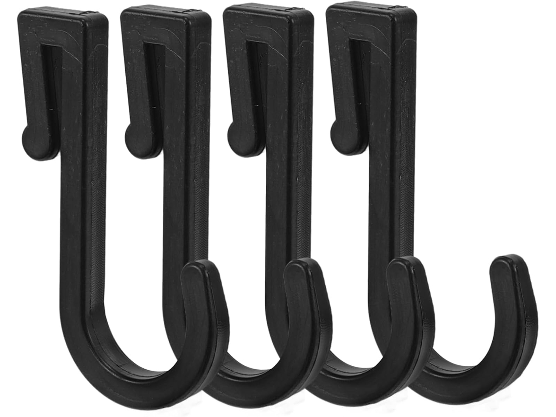 Conjunto Com 4 Ganchos De Plástico Preto Para Banheiro E Carro, Design