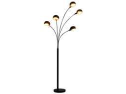 Vidaxl Candeeiro De Pé Alto 200 Cm 5 X E14 Preto E Dourado