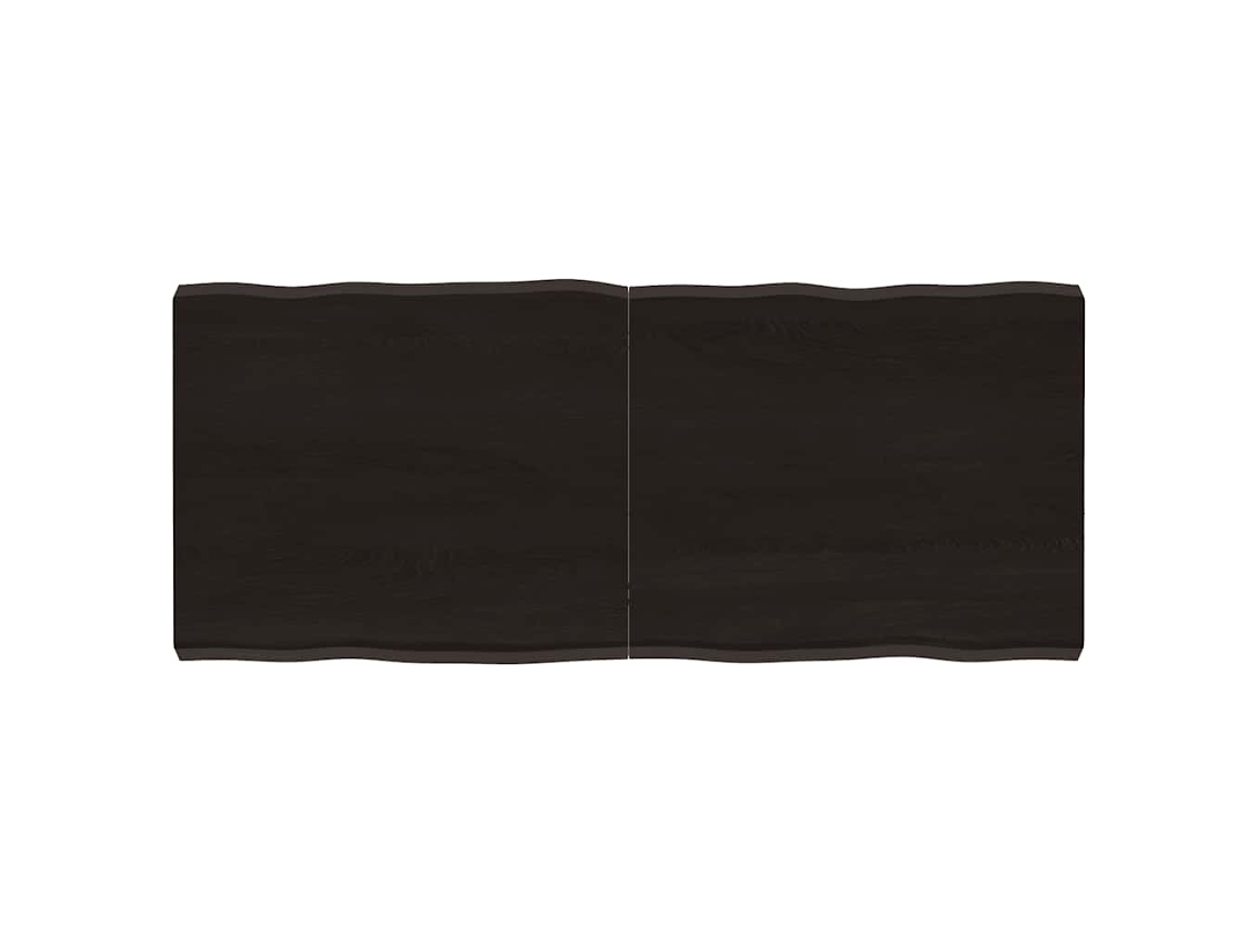 Vidaxl Tampo De Mesa Com Bordas Vivas Maciço Tratado Castanho-escuro