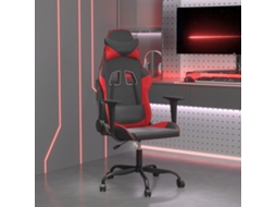 Vidaxl Cadeira Gaming Massagens Couro Artificial Preto E Vermelho