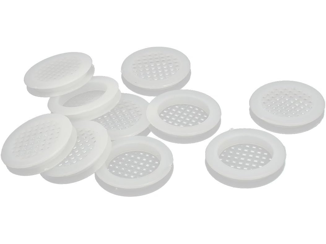 Tampa de Ventilação Quadrada em Malha Plástica para Armário Sapatos, Branca, 5 Mm, 10 Peças CHABERLU