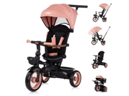 Triciclo Dobrável Com Assento Giratório E Capota Urban De Chipolino - Marshmallow