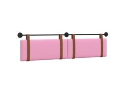 Conjunto 1 Cabeceira Suspensa Vidaxl Rosa Couro Sintético (210 X 55 X 5 Cm)