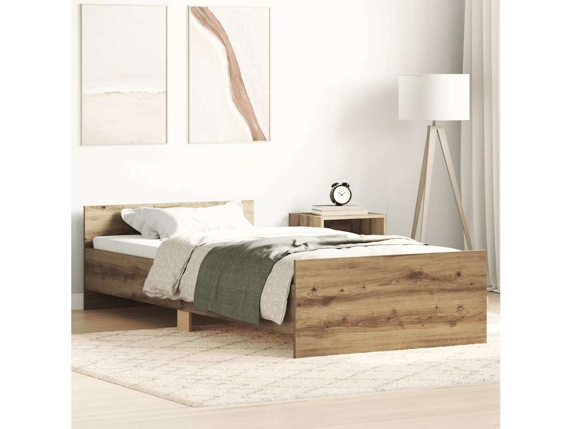 Vidaxl Estrutura de Cama Sem Colchão 90x190cm Derivados de Madeira