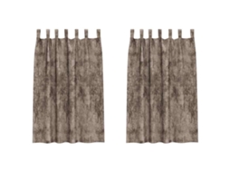 Conjunto 2 Cortinas De Veludo Vidaxl Bege Veludo (175 X 140 Cm)