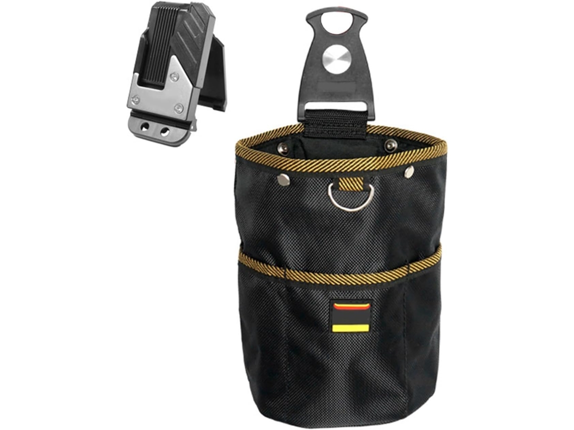 Bolsa organizadora para ferramentas, incluindo pregos e parafusos, com sistema de armazenamento rápido e prático, ideal para ferramentas.