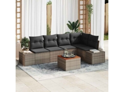Vidaxl Conjunto de Sofá de Jardim 6 Pcs Cinzeto Vime Pe