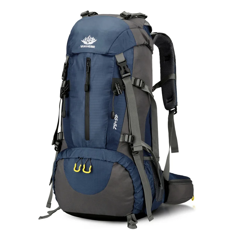 (0972-azul Escuro) Mochila De Caminhada De 70l Para Homens E Mulheres, Impermeável, Mochila De Montanhismo De Grande Capacidade