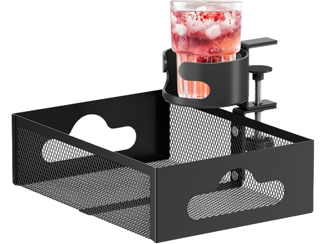 Organizador De Bureau Sous Table Plateau Tournant 360° Clipsable