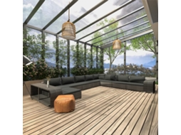 Vidaxl 11 Pcs Conjunto Lounge De Jardim C/ Almofadões Vime Pe Cinzento