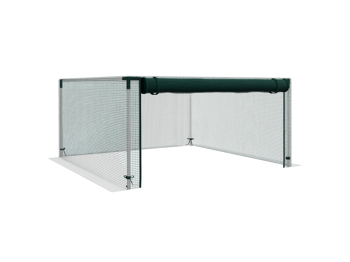 Rede De Proteção Para Plantas E Vegetais Com Zíper, 125x125x62,5cm, Verde/prata