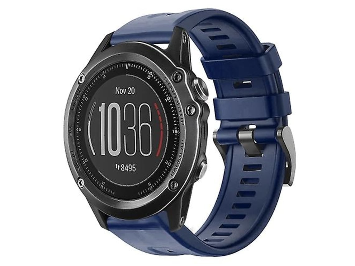Lurelia Pulseira De Relógio Garmin Fenix 3 Silicone Safira Azul Marinho, Acabamento Moderno