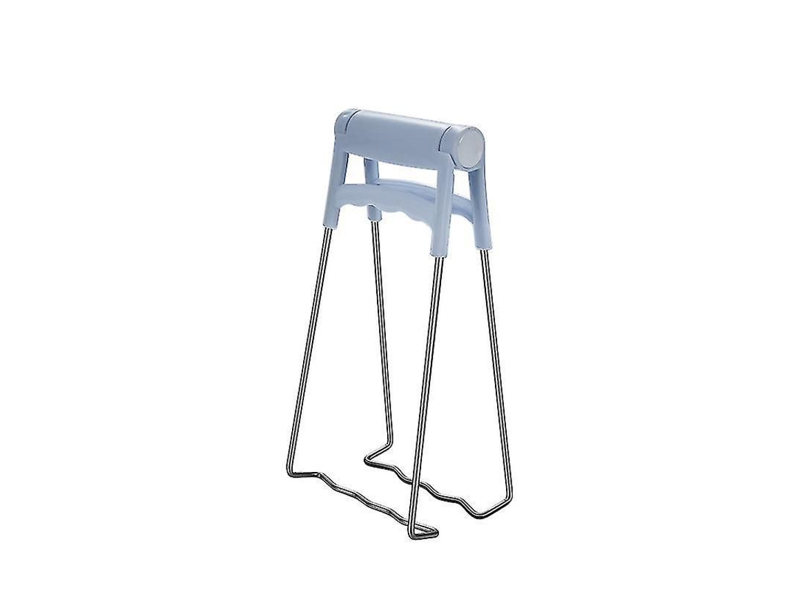 Pinça anti-escaldante 2026, aço inoxidável 304, dobrável para pratos e tigelas de cozinha, azul, 1 peça