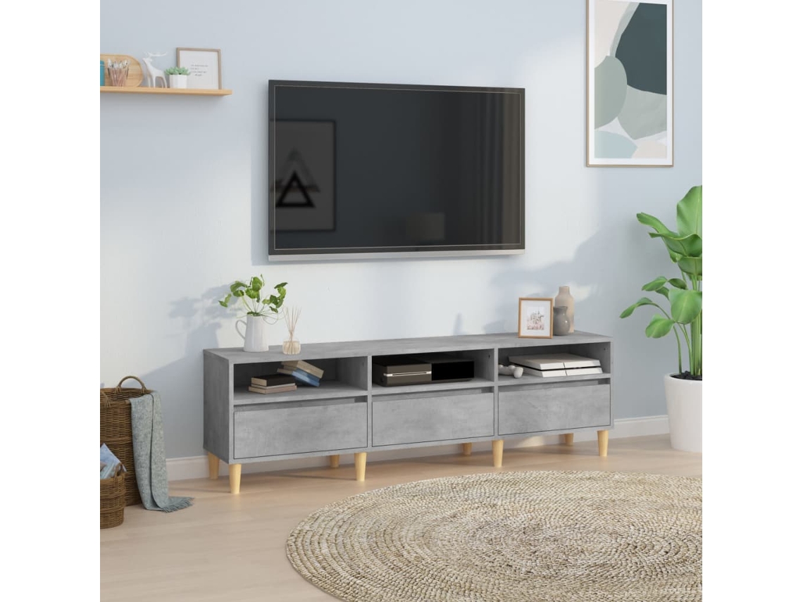 Vidaxl Móvel De Tv 150x30x44,5 Cm Derivados De Madeira Cinza Cimento