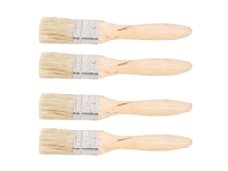 Set De 20 Pincéis Planos Largos De Cabelo Artificial Com Cabo De Madeira Para Pintura E Limpeza
