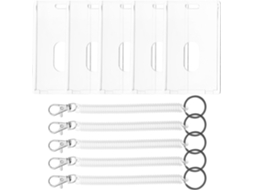 Bestyash Pacote Com 5-porta Crachás Transparentes Pulseira De Plástico, Proteção Durável E Prática Para Funcionários