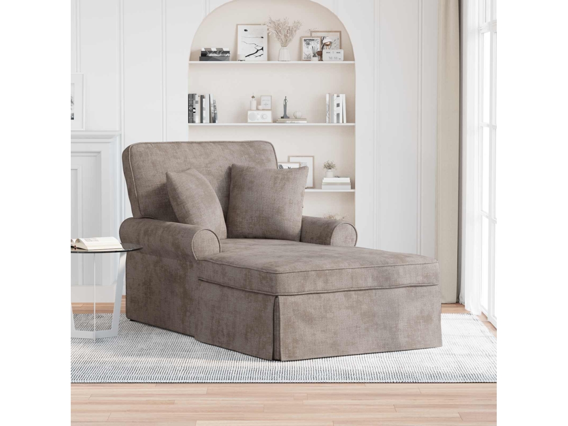 Vidaxl Chaise Lounge Com Saia Com Almofada Areia 157 X 91 X 91 Cm Ares