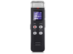 Gravador de Voz Digital NISSGU de 16 Gb com Gravação e Reprodução Ativada Por Voz Preto