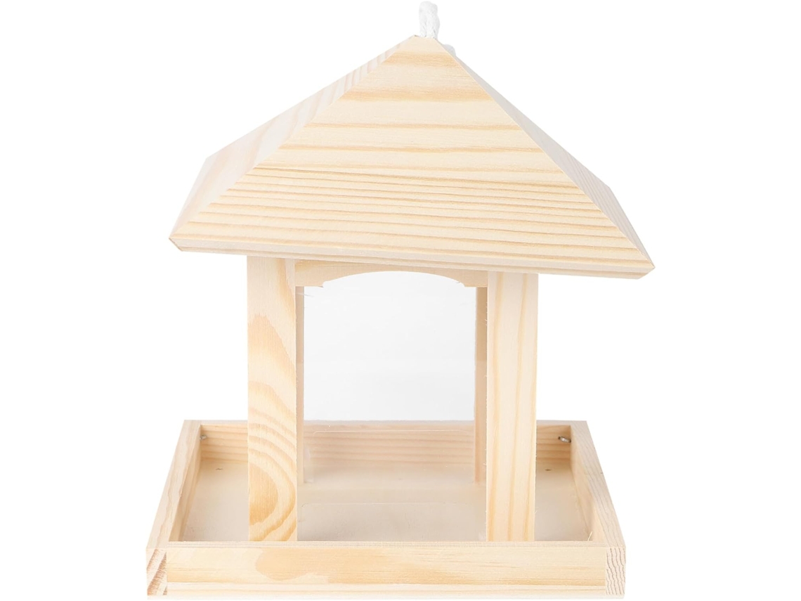 Alimentador de Pássaros Suspenso em Plástico Bege. Decoração Criativa para Jardim com Design Simples, para Pássaros e CHABERLU