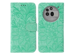 Capa De Celular Flip Em Couro Com Relevo De Renda Floral Para Nothing Phone 3a Pro