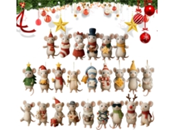 Calendário Do Advento De Natal– Conjunto De Enfeites Em Acrílico| Pequena Coleção De 24 Decorações Planas Em