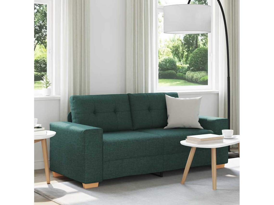 Vidaxl Sofá De Dois Lugares Verde Escuro, 180x77x82 Cm, Tecido