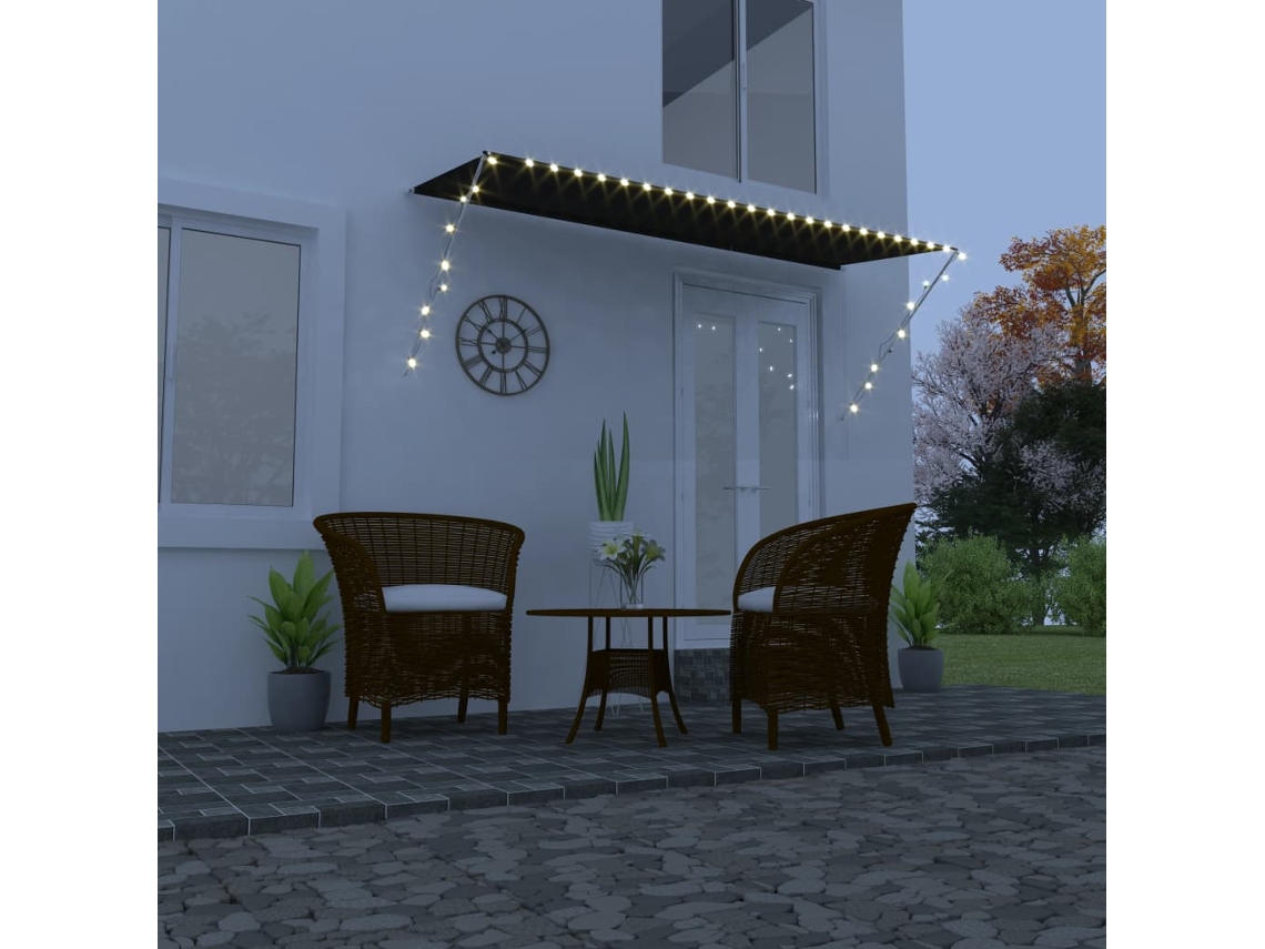 Vidaxl Toldo Retrátil Com Led 350x150 Cm Antracite