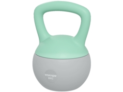 Kettlebell De 8 Kg Pesa Russa Preenchida De Metálica Alça Antiderrapante Para Treino Em Casa Ginásio Areia Cinzento 19x19x28 Cm