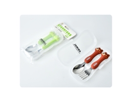 Conjunto de Talheres Infantil Portátil com Garfo e Colher | S/MARCA