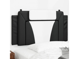 Vidaxl Almofadão De Cabeceira Viana 100 Cm Couro Artificial Preto E Branco