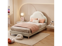Cama de Madeira BTFORUS 90x200 cm em Tecido e Design Infantil