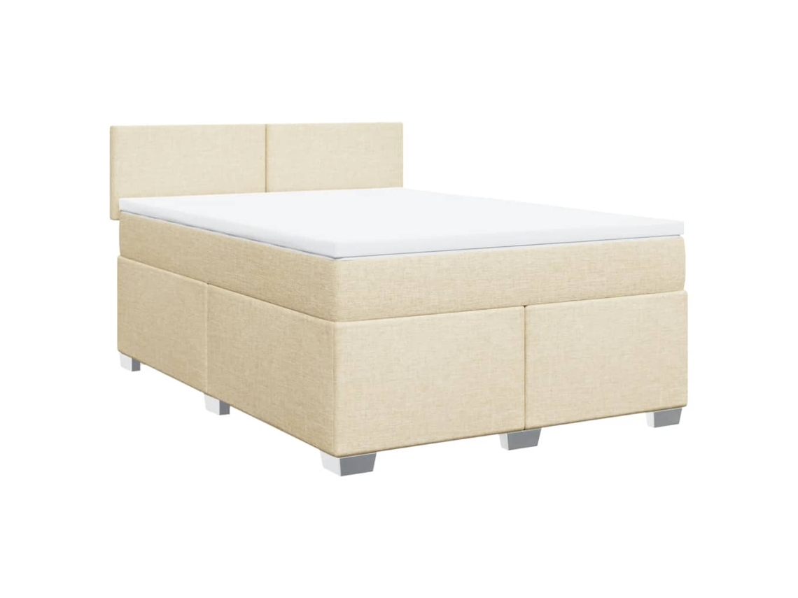 Box Spring Bed, Box Spring Beds Vidaxl Creme Tecido (140 X 190 Cm)