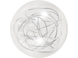 Lustre Moderno Decorativo em Formato de Globo, com Estrutura em Vidro Transparente e Fio de Alumínio. SFUSHOS