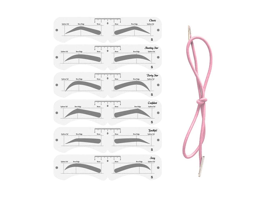 Kit De Moldes Para Sobrancelhas De Maquiagem Peva Suave Com Cinta Elástica Ferramenta Reutilizável Diy Para Iniciantes