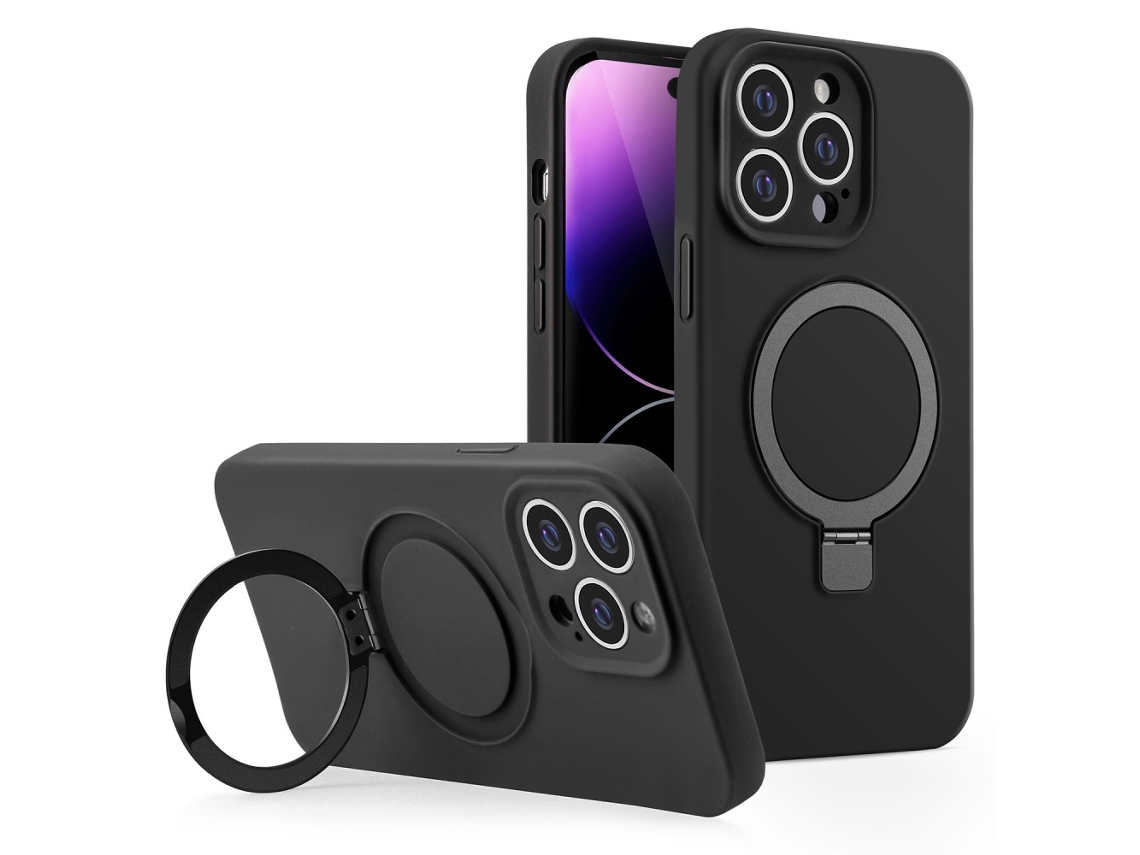 Suporte Casa Para Iphone 15 Pro Max Silicone Magnética Preto