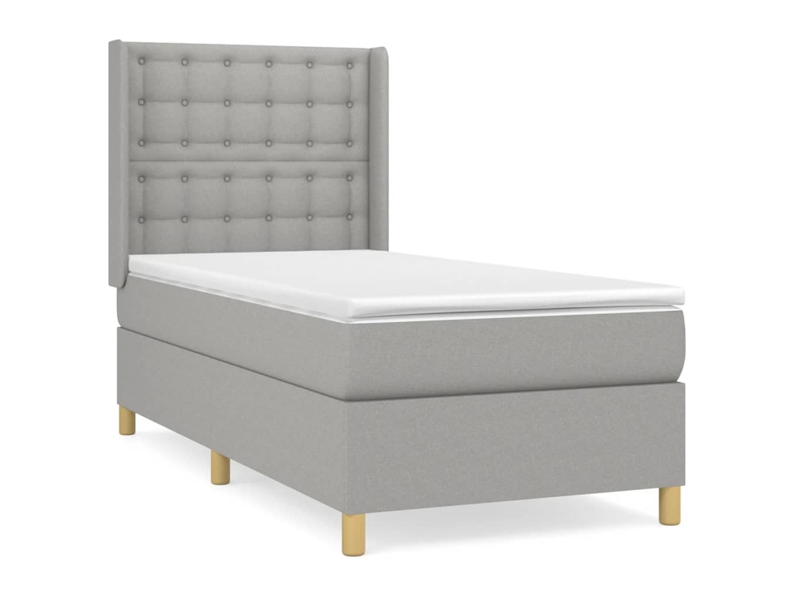 Cama com Molas/colchão 80x200 Cm Tecido Cinza claro MAISON EXCLUSIVE