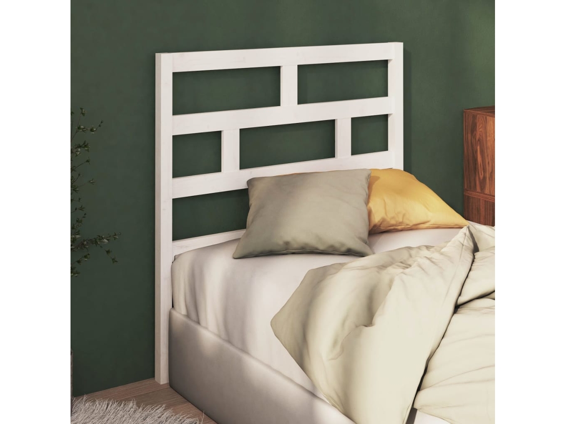 Vidaxl Cabeceira De Cama 96x4x100 Cm Pinho Maciço Branco