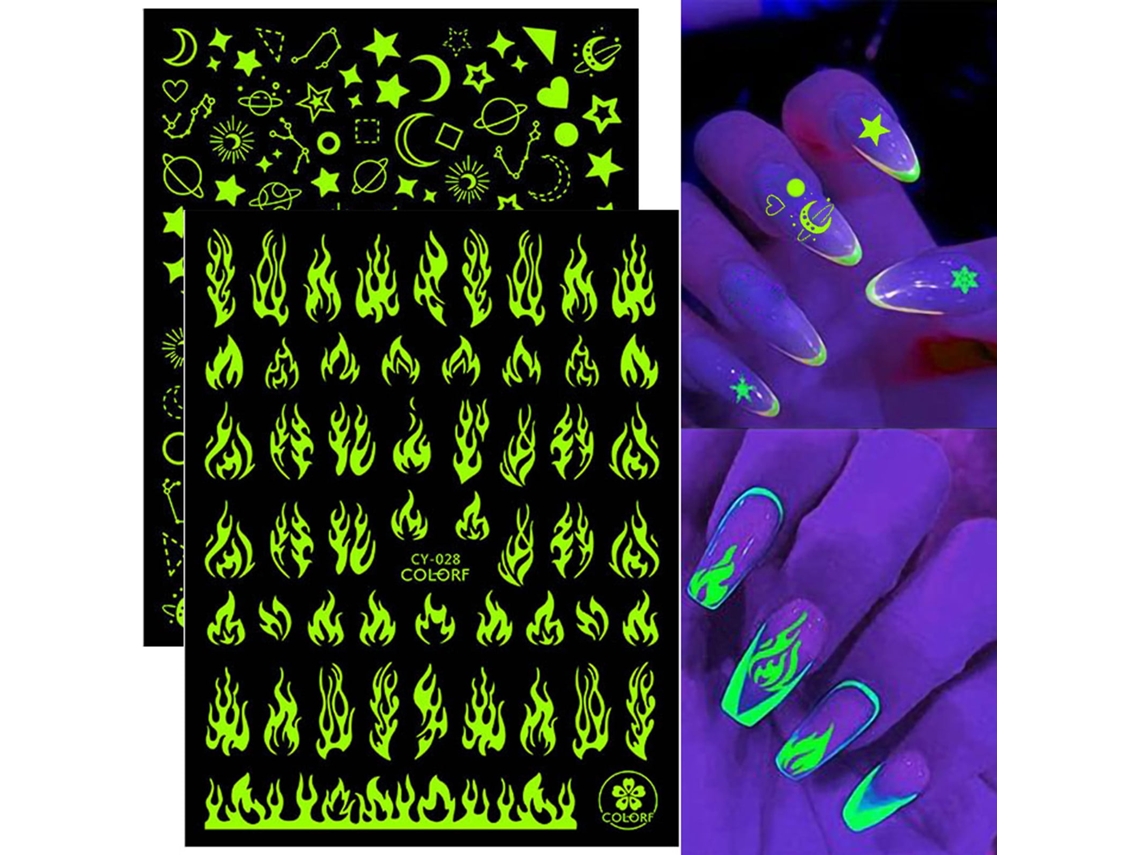Adesivos fluorescentes para unhas