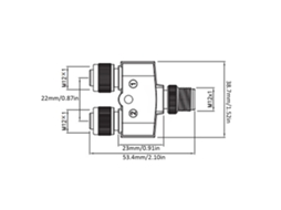 Laxiscreed Conector Y M12 Impermeável E Resistente Ao Fogo Para Aviação